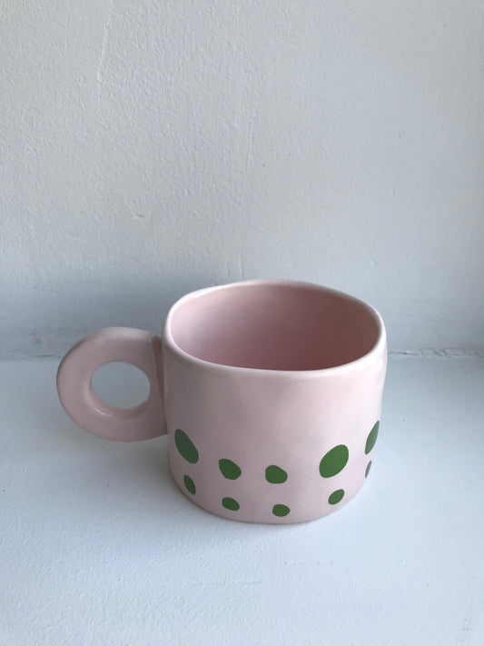 Pink & Green Dot Mug